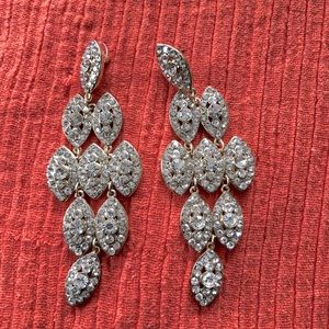 Gold and Rhinestone chandelier earrings